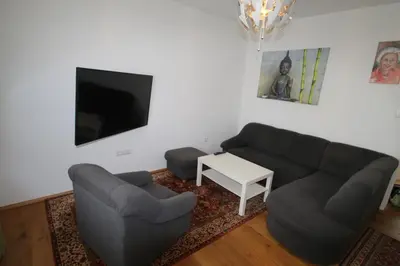 Ein Sitzbereich in der Unterkunft Top Apartment Rödermark 2SZ