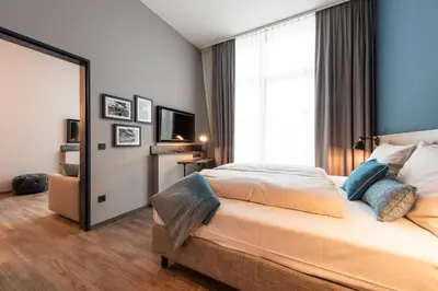 Ein Bett oder Betten in einem Zimmer der Unterkunft HARBR Hotel Heilbronn, a member of Radisson Individuals