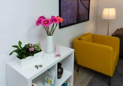 Ein Sitzbereich in der Unterkunft Parkblick Appartement - Entspannung pur!