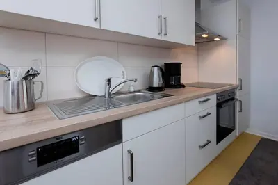 Küche/Küchenzeile in der Unterkunft Panoramablick Appartement - traumhaft!