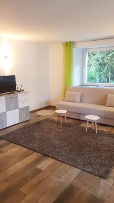 Ein Sitzbereich in der Unterkunft Villa Birkenfeld