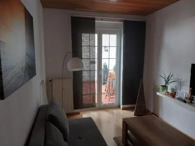 Ein Sitzbereich in der Unterkunft Ferienwohnung