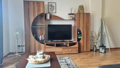 TV/Unterhaltungsangebot in der Unterkunft Ferienwohnung mit Aussicht auf die Burg
