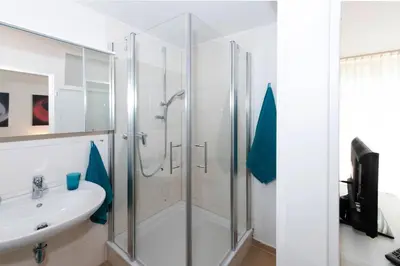 Ein Badezimmer in der Unterkunft Blumenwiese Appartement