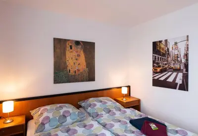 Ein Bett oder Betten in einem Zimmer der Unterkunft Wiesenzauber Appartement