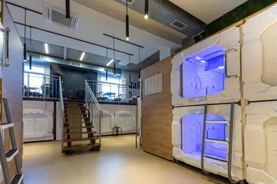 Küche/Küchenzeile in der Unterkunft Spacehotel Karlsruhe