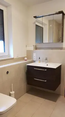 Ein Badezimmer in der Unterkunft Schicke Ferienwohnung Darmstadt Bessungen