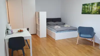 Ein Bett oder Betten in einem Zimmer der Unterkunft Wohnung am Neckar