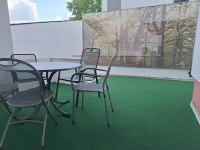 Ein Patio oder anderer Außenbereich in der Unterkunft Appartement Confidence, Monteurwohnung