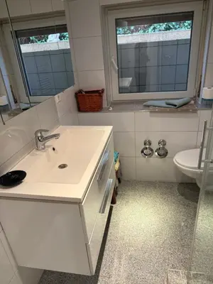 Ein Badezimmer in der Unterkunft Idyllische und ruhig gelegene 1ZKB Wohnung in Ludwigshafen am Rhein