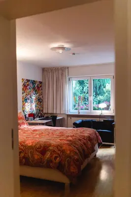 Ein Bett oder Betten in einem Zimmer der Unterkunft Modernes und gemütliches Designerzimmer