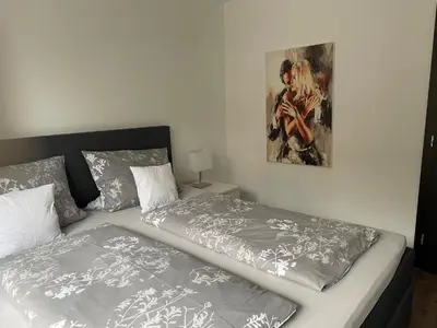 Ein Bett oder Betten in einem Zimmer der Unterkunft Appartement im Herzen von Leimen