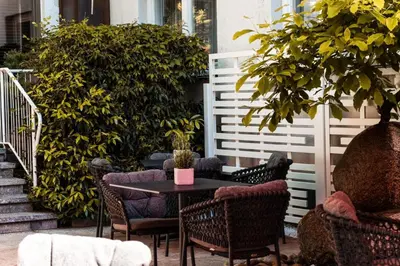 Ein Sitzbereich in der Unterkunft Hotel Adler Asperg
