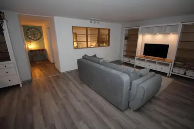 Ein Sitzbereich in der Unterkunft Apartment Heddesheim