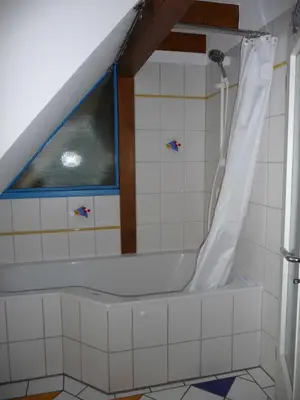 Ein Badezimmer in der Unterkunft Ferienwohnung Böllsteiner Höhe