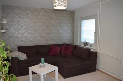 Ein Sitzbereich in der Unterkunft Ferienwohnung Wörrstadt