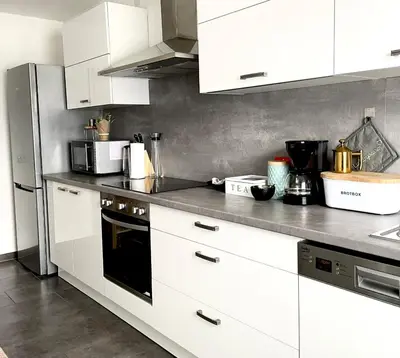 Küche/Küchenzeile in der Unterkunft Ferienwohnung Lauer