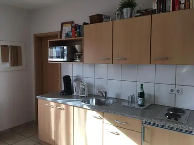 Küche/Küchenzeile in der Unterkunft Landhaus-Apartments