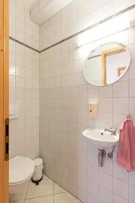 Ein Badezimmer in der Unterkunft Schäfer's Ferienhof Michaelsberg