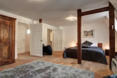 Ein Bett oder Betten in einem Zimmer der Unterkunft Zweite Heimat Heidelberg