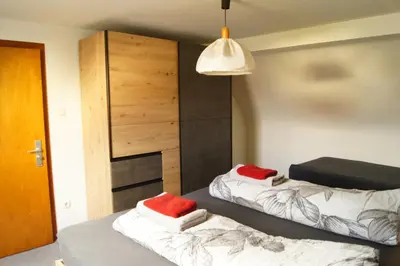 Ein Bett oder Betten in einem Zimmer der Unterkunft Ferienhaus Gerlach