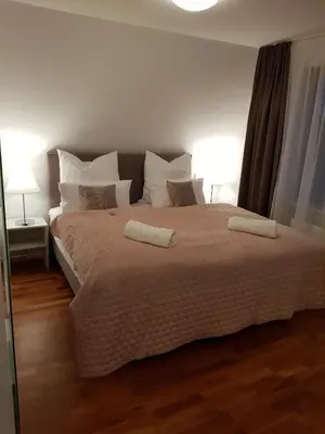 Ein Bett oder Betten in einem Zimmer der Unterkunft Oberwaldhaus