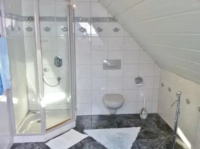 Ein Badezimmer in der Unterkunft Ferienwohnung Blau