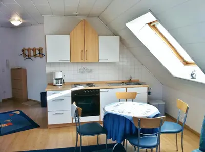 Küche/Küchenzeile in der Unterkunft Ferienwohnung Blau