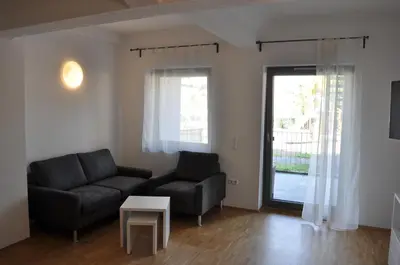 Ein Sitzbereich in der Unterkunft New Age Boardinghaus