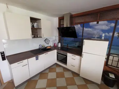 Küche/Küchenzeile in der Unterkunft Ferienwohnung 