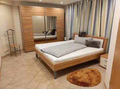 Ein Bett oder Betten in einem Zimmer der Unterkunft Ferienwohnung Bleifuss