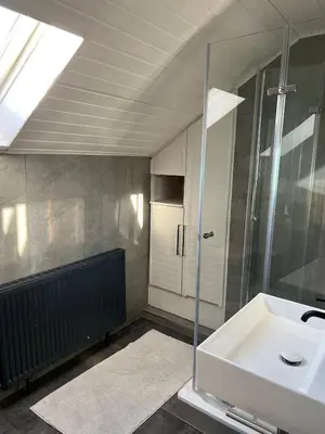 Ein Badezimmer in der Unterkunft Gemütliche Monteur Ferienwohnung