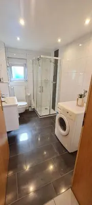 Ein Badezimmer in der Unterkunft Ferienwohnung im Grünen