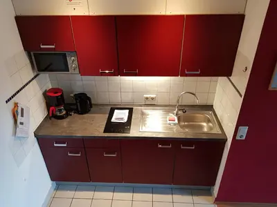 Küche/Küchenzeile in der Unterkunft Ferienwohnung Kirschblüte