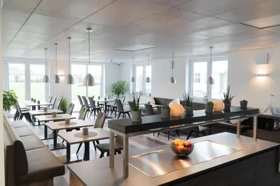 Ein Sitzbereich in der Unterkunft Hotel Schlafplatz