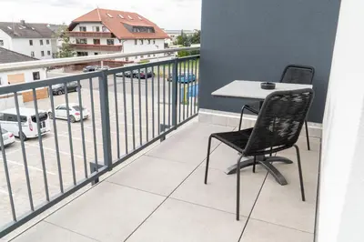Ein Balkon oder eine Terrasse in der Unterkunft Hotel Schlafplatz