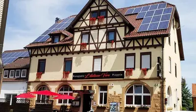 Das Gebäude in dem sich das Gasthaus befindet