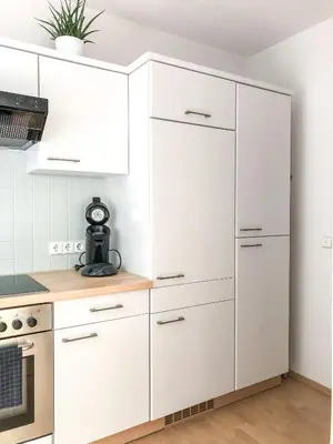 Küche/Küchenzeile in der Unterkunft Wohlfühl-Apartment Sinsheim, Nähe Therme und Museum