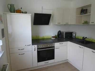 Küche/Küchenzeile in der Unterkunft Ferienwohnung Mainz-Weisenau