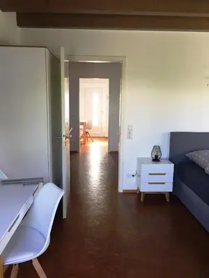 Ein Sitzbereich in der Unterkunft Gscheidles Ferienwohnung 40 munterm Haigern Talheim