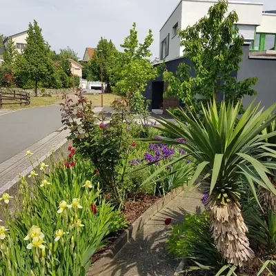 Ein Garten an der Unterkunft urige gemütliche Ferienwohnung 64 m2 in Dielheim, Nähe Heidelberg