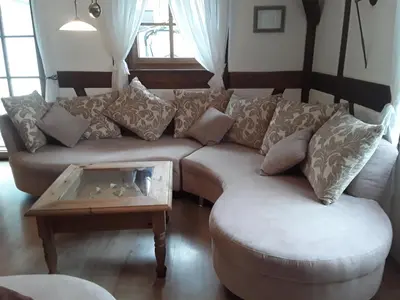 Ein Sitzbereich in der Unterkunft Ferienwohnung Christina