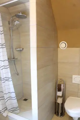 Ein Badezimmer in der Unterkunft Feriengut zum Trinkstorch