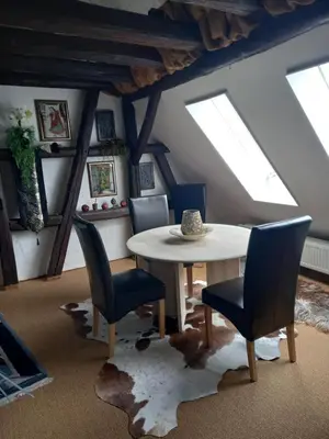Ein Sitzbereich in der Unterkunft Loft Ziegelei