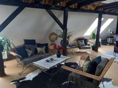 Ein Sitzbereich in der Unterkunft Loft Ziegelei