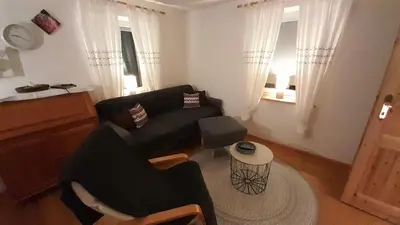 Ein Sitzbereich in der Unterkunft Ferienhaus 