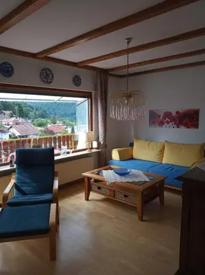 Ein Sitzbereich in der Unterkunft Natur und Aussicht