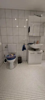 Ein Badezimmer in der Unterkunft Ferienwohnung/Monteurzimmer auf dem Bauernhof