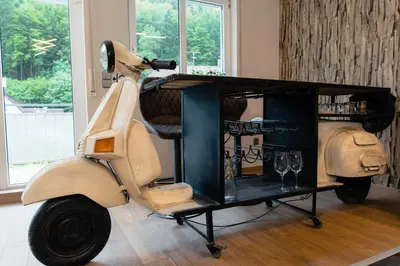 Ein Sitzbereich in der Unterkunft Apartment Schwarz Waldperle
