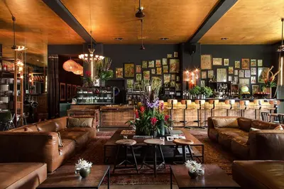 Ein Sitzbereich in der Unterkunft Speicher7 Hotel